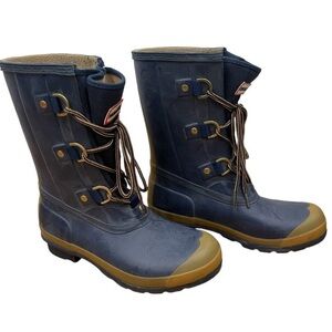 Hunter Boots Sascha Blue Lace Up Rain Boots Size 7F/ 6M